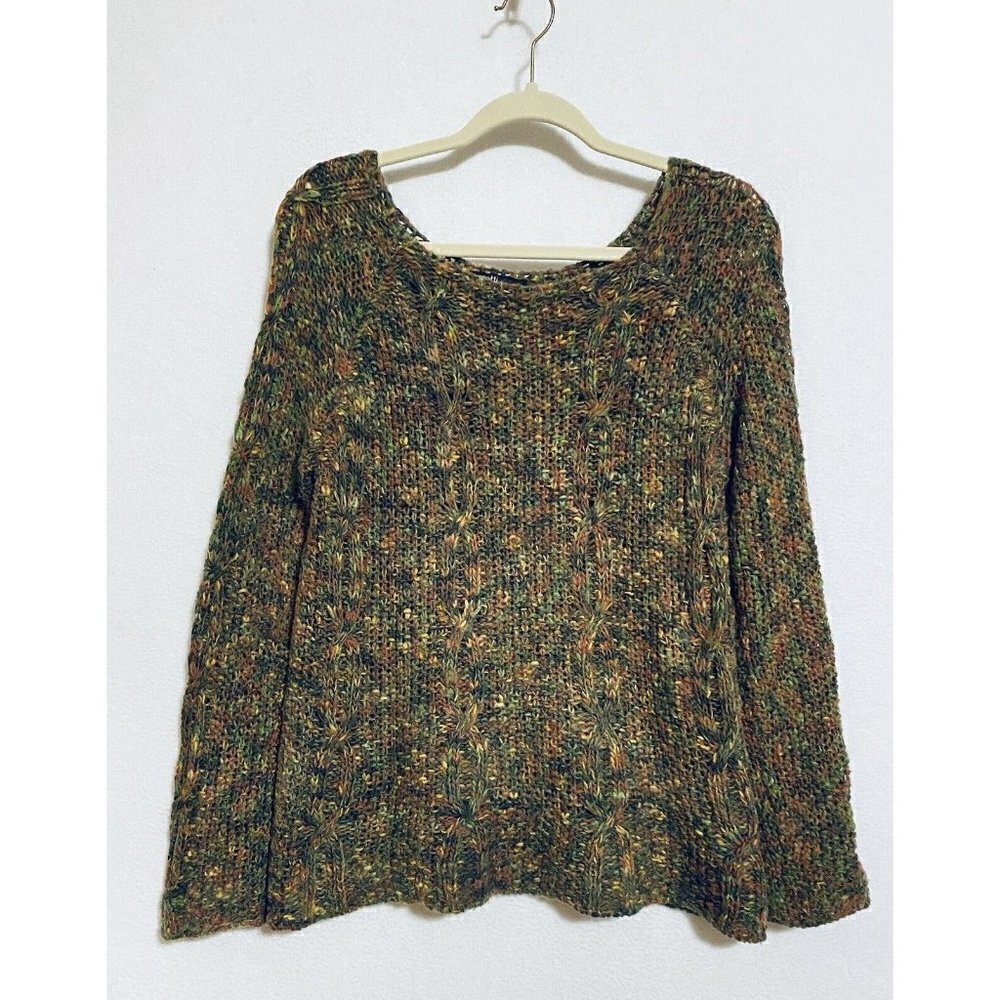 Berretti Sweater Womens Medium Ribbed Cable Knit Long Sleeve Lightweight Wool